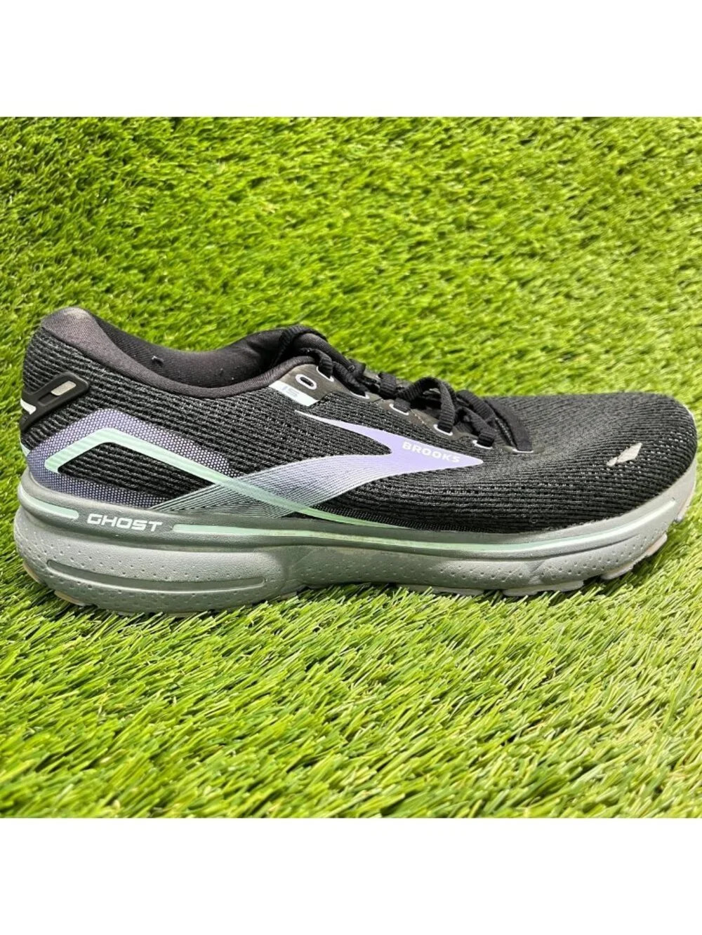 Brooks Ghost 15 Womens Size 11 Black Purple Gray Athletic Running Shoes Sneakers